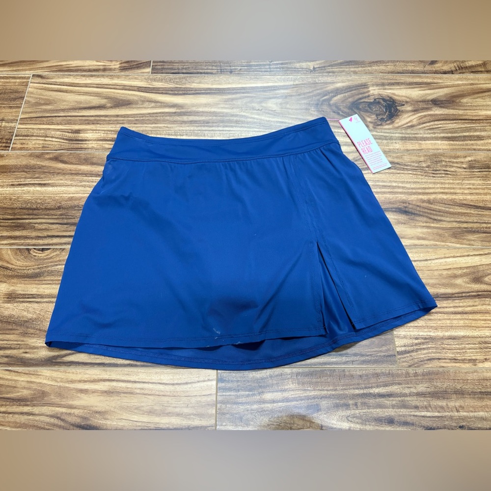 Lilly Pulitzer Kellyanne bathing suit skirted bottom, low tide, navy, size 8